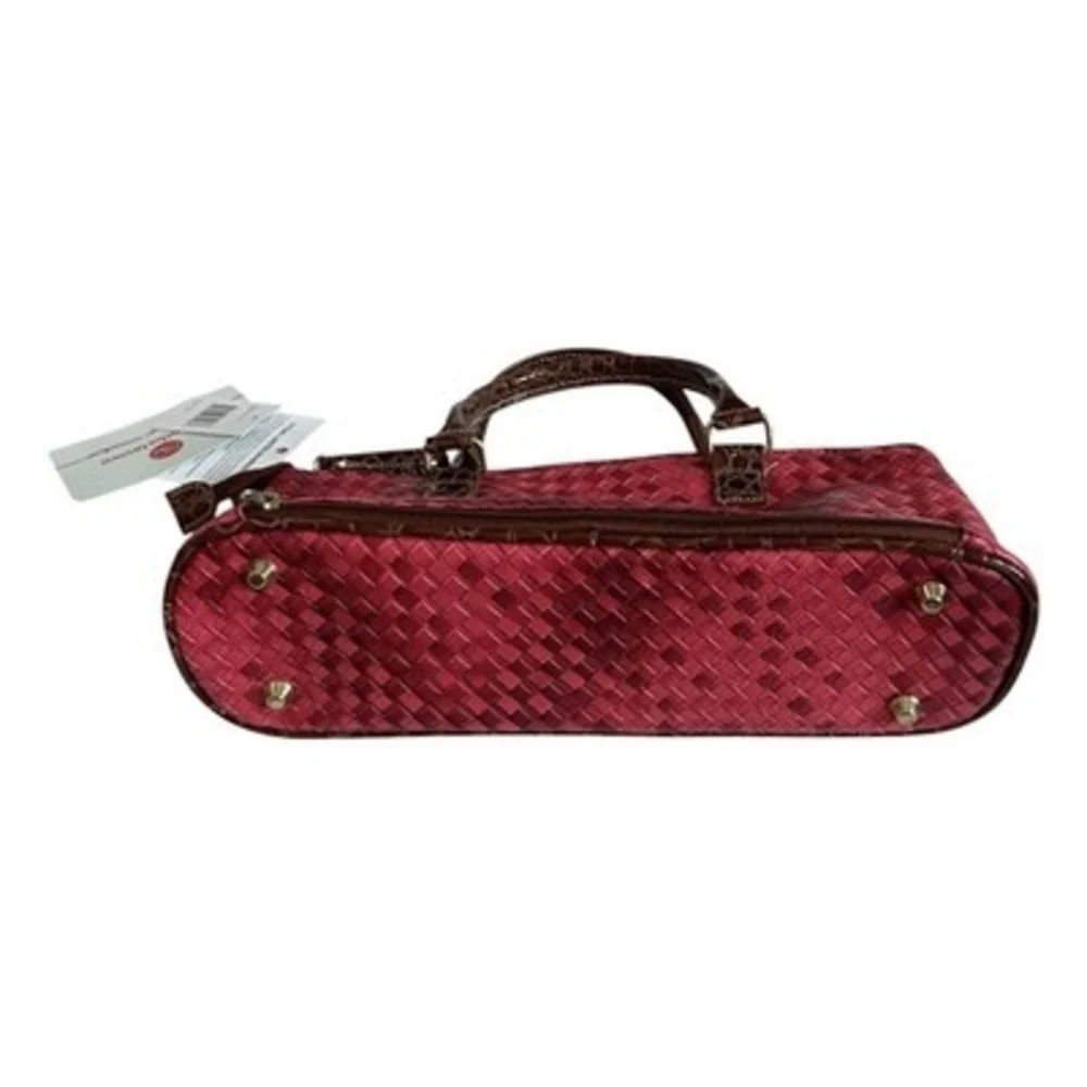 Samantha Brown Red Insulated Wine Purse Woven Picnic Travel Bag NWT